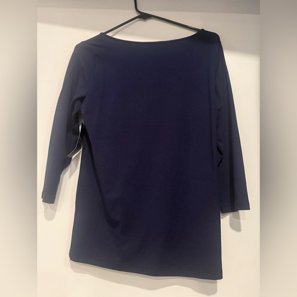 Pure Collection Navy Modal Minimalist Classic Jersey Long Sleeves Top Size 8/10 - Picture 2 of 4